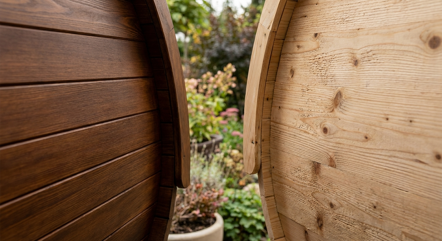 Holzqualität-Vergleich: Thermoholz vs. unbehandelte Fichte