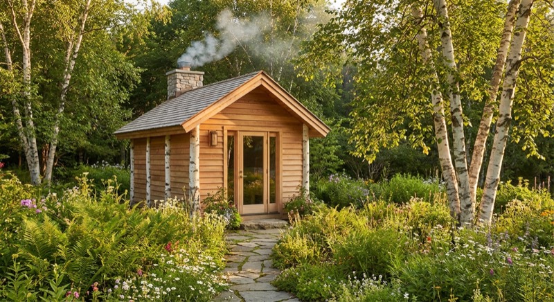 Gartensauna im Grünen