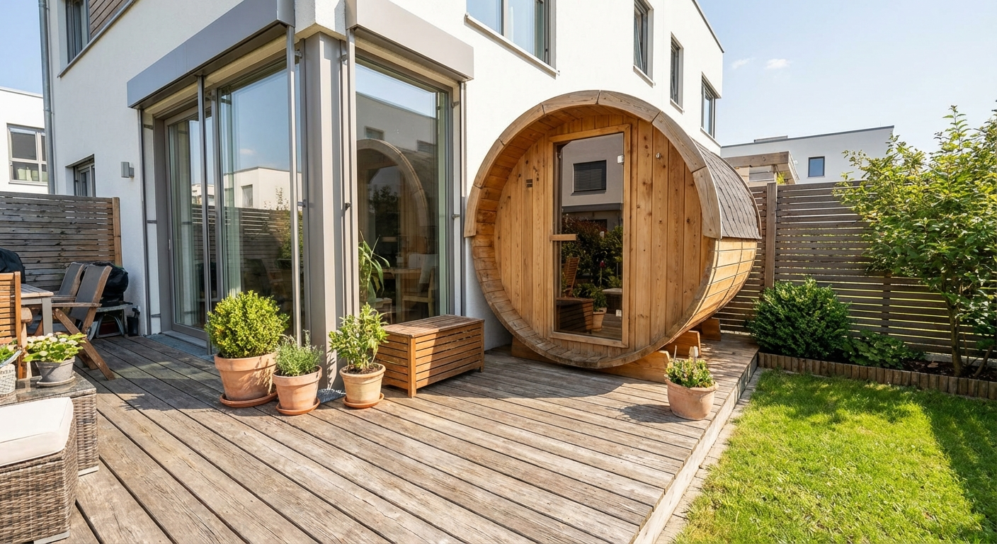 Kleine Gartensauna im Grünen